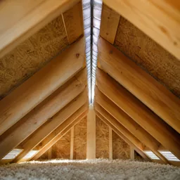 Attic rafters and ridge vent